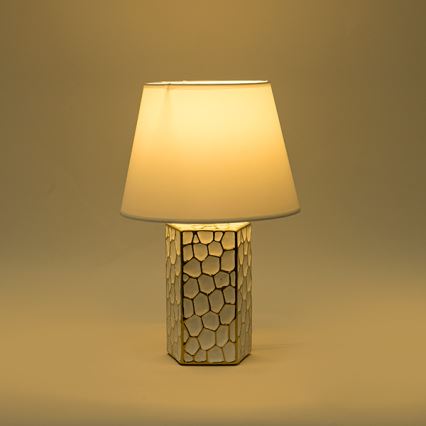 Stolní lampa 1xE14/40W/230V bílá/zlatá