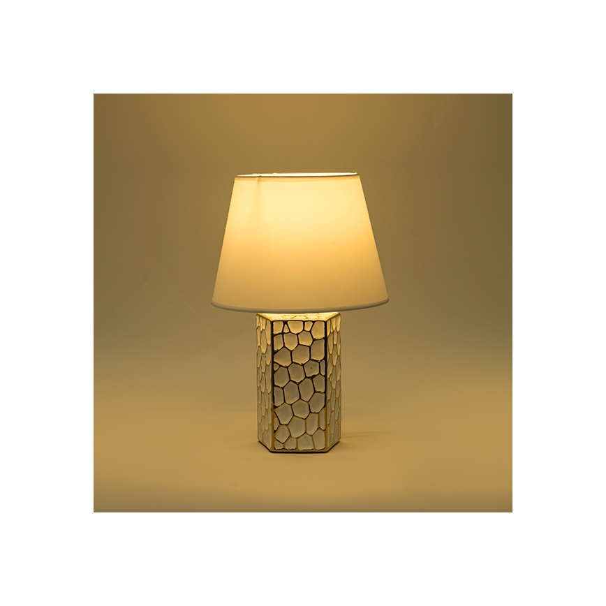 Stolní lampa 1xE14/40W/230V bílá/zlatá