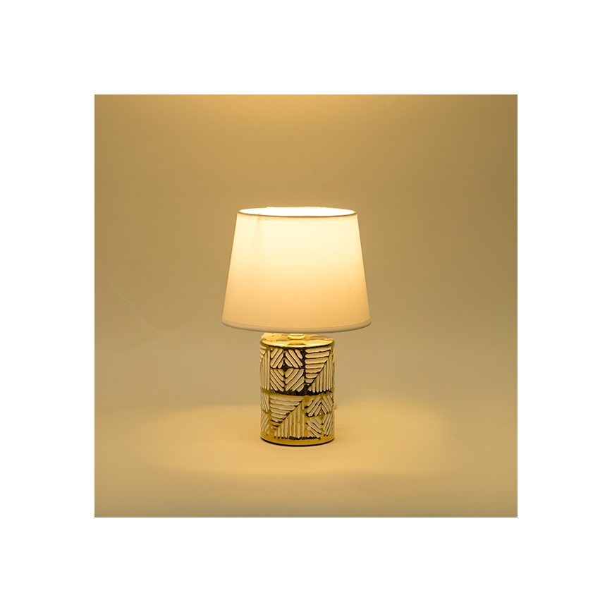 Stolní lampa 1xE14/40W/230V bílá/zlatá