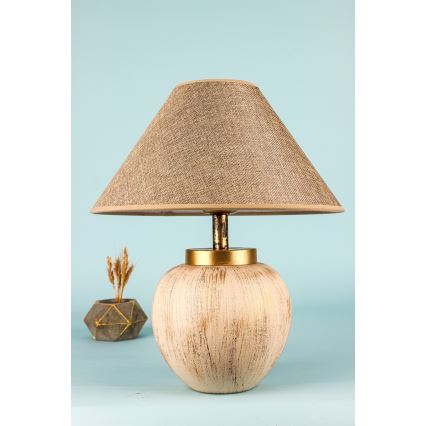 Stolní lampa 1xE27/40W/230V béžová