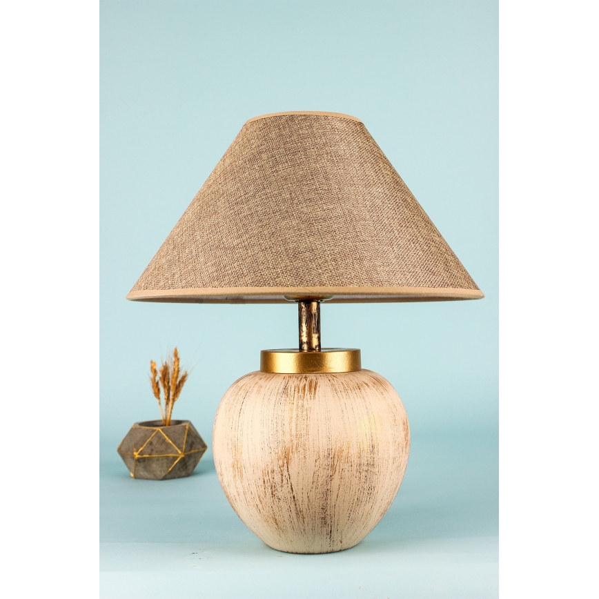 Stolní lampa 1xE27/40W/230V béžová