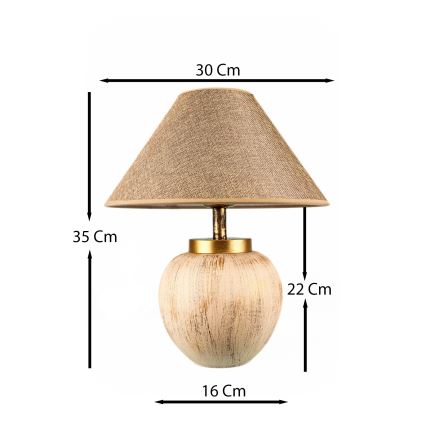 Stolní lampa 1xE27/40W/230V béžová