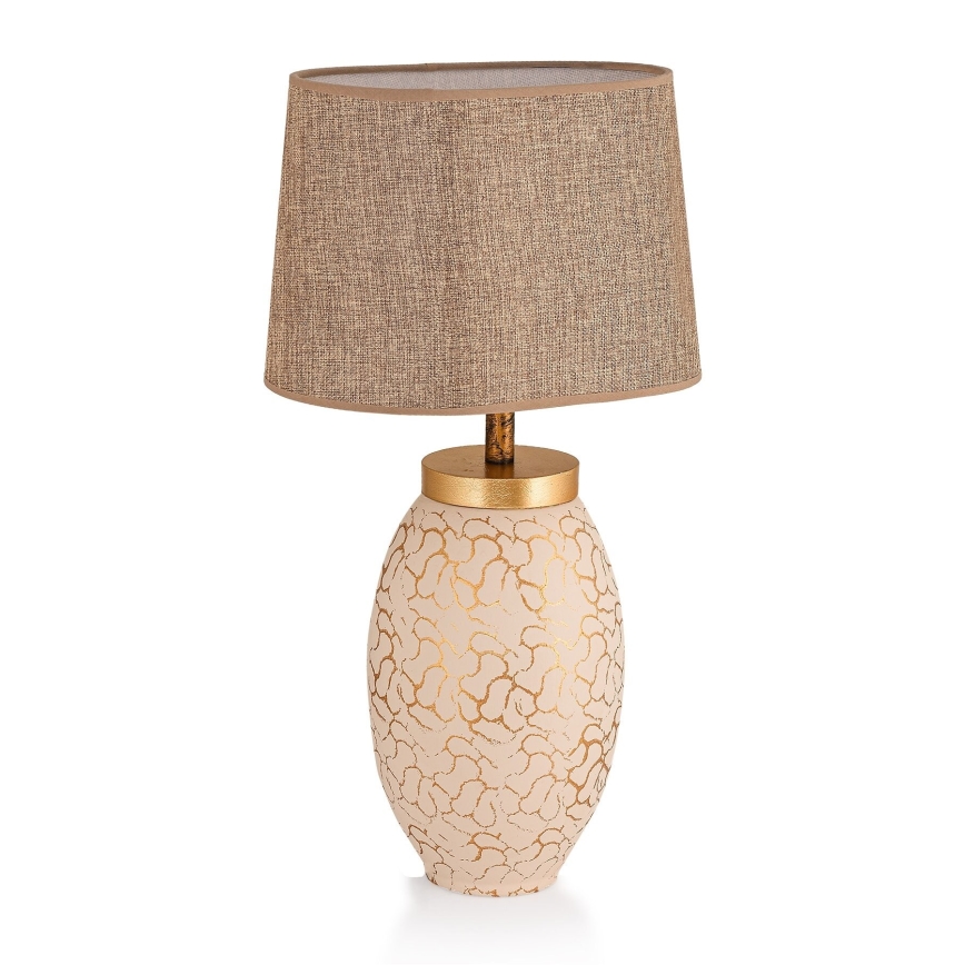 Stolní lampa 1xE27/40W/230V béžová/zlatá