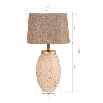 Stolní lampa 1xE27/40W/230V béžová/zlatá