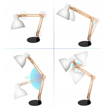 Stolní lampa 1xE27/40W/230V bílá/černá