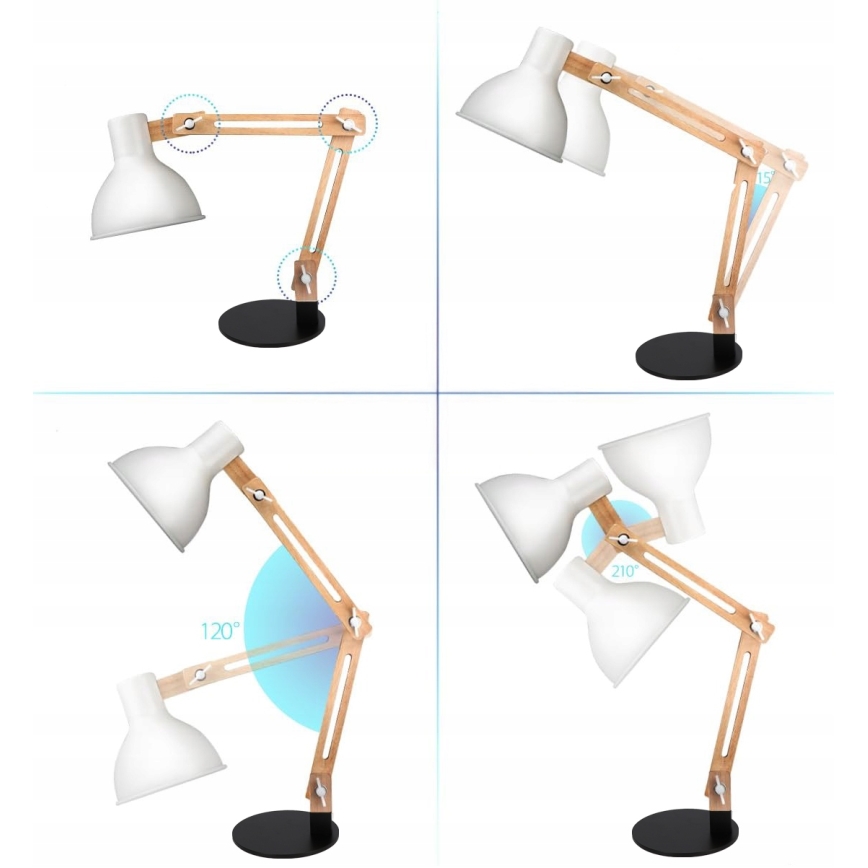 Stolní lampa 1xE27/40W/230V bílá/černá