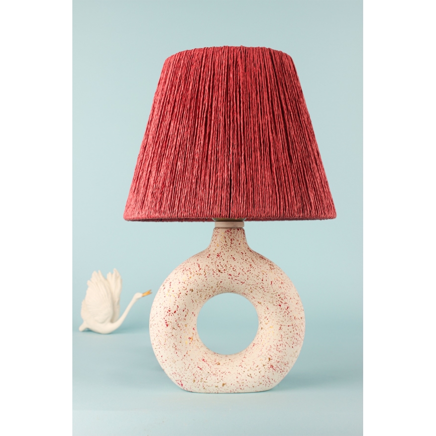 Stolní lampa 1xE27/40W/230V bílá/červená