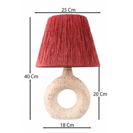 Stolní lampa 1xE27/40W/230V bílá/červená