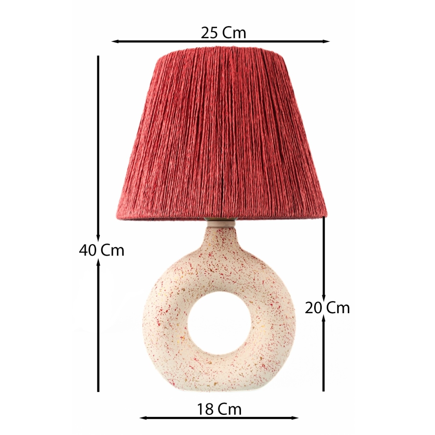 Stolní lampa 1xE27/40W/230V bílá/červená