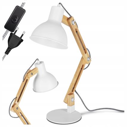 Stolní lampa 1xE27/40W/230V bílá