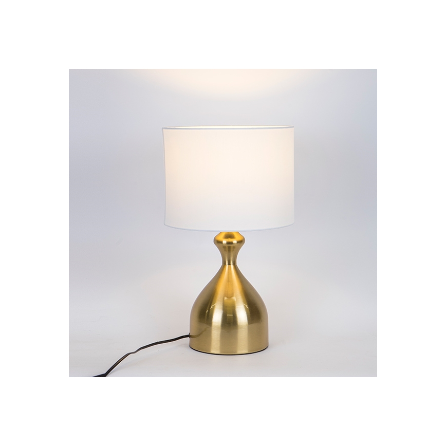 Stolní lampa 1xE27/40W/230V bílá/zlatá