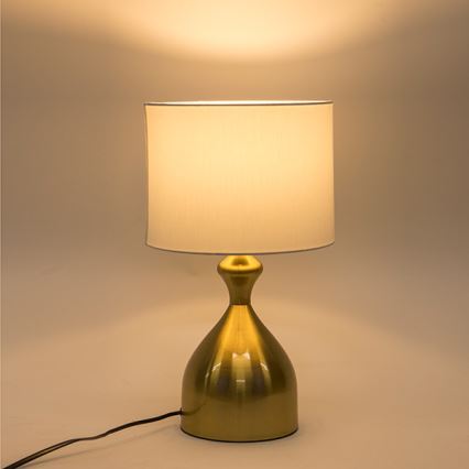 Stolní lampa 1xE27/40W/230V bílá/zlatá