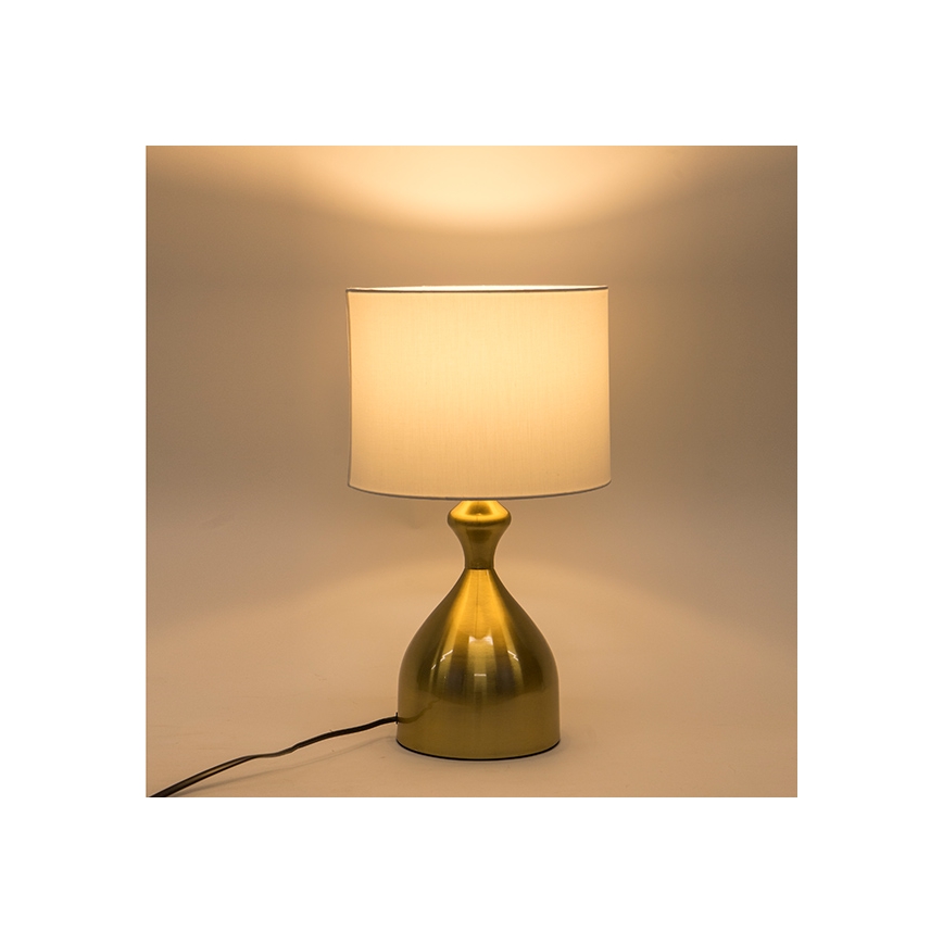 Stolní lampa 1xE27/40W/230V bílá/zlatá