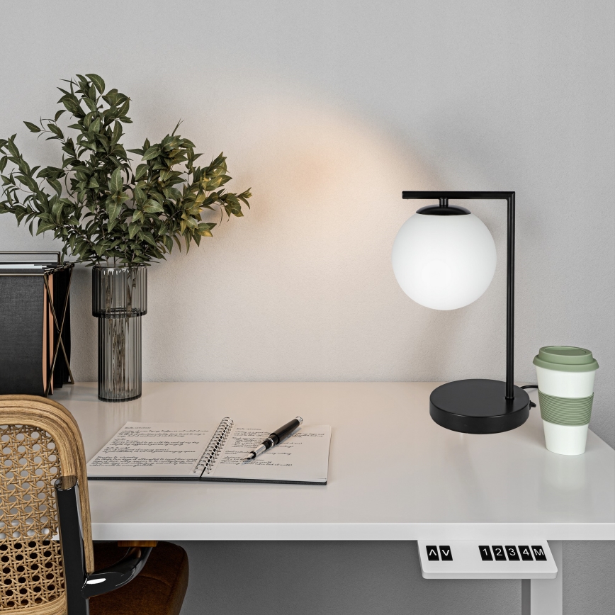 Stolní lampa 1xE27/40W/230V černá/bílá