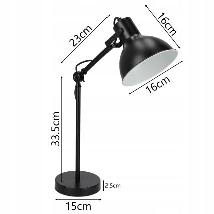Stolní lampa 1xE27/40W/230V černá