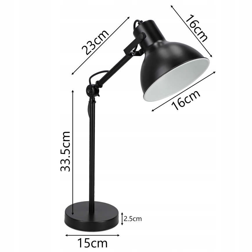 Stolní lampa 1xE27/40W/230V černá