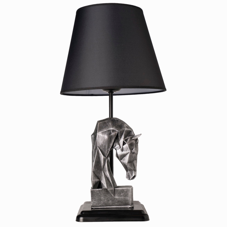 Stolní lampa 1xE27/40W/230V černá/stříbrná