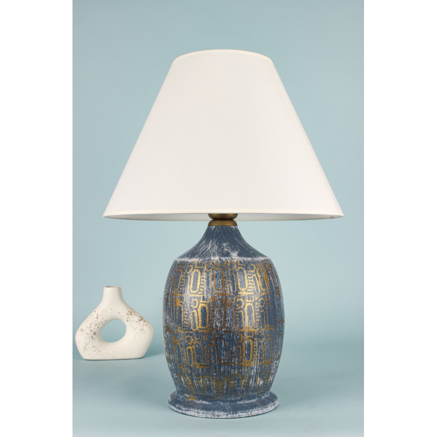 Stolní lampa 1xE27/40W/230V modrá/zlatá