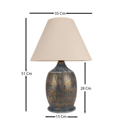 Stolní lampa 1xE27/40W/230V modrá/zlatá