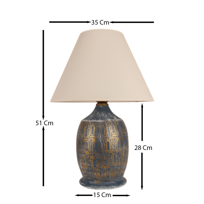Stolní lampa 1xE27/40W/230V modrá/zlatá