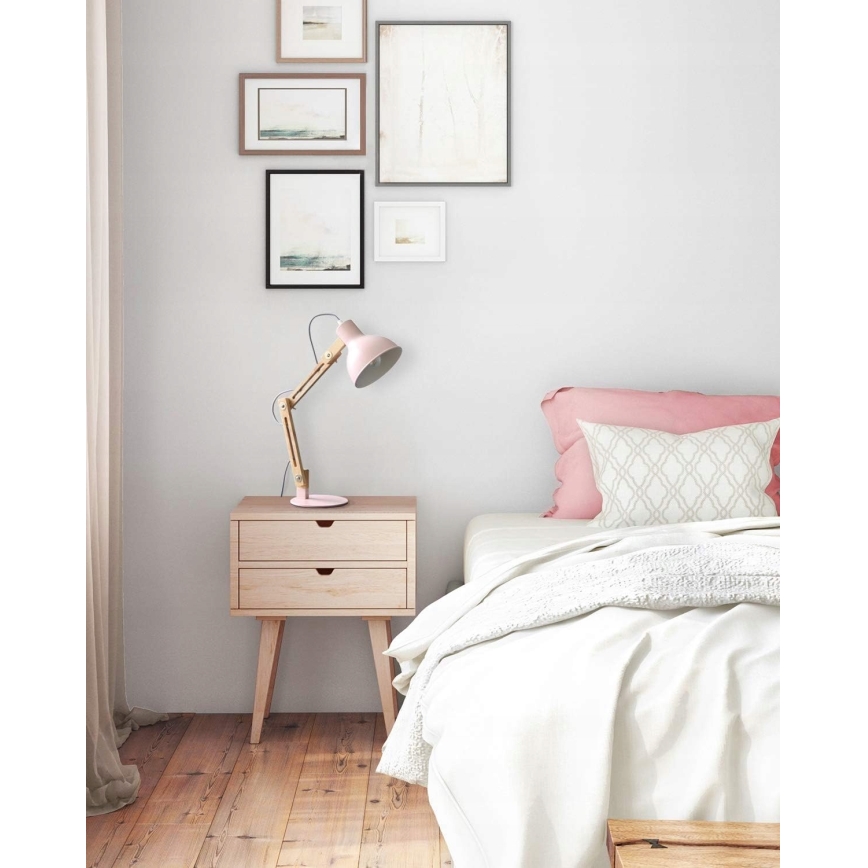 Stolní lampa 1xE27/40W/230V růžová