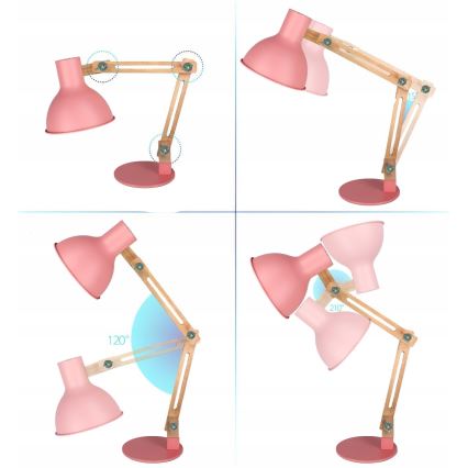 Stolní lampa 1xE27/40W/230V růžová