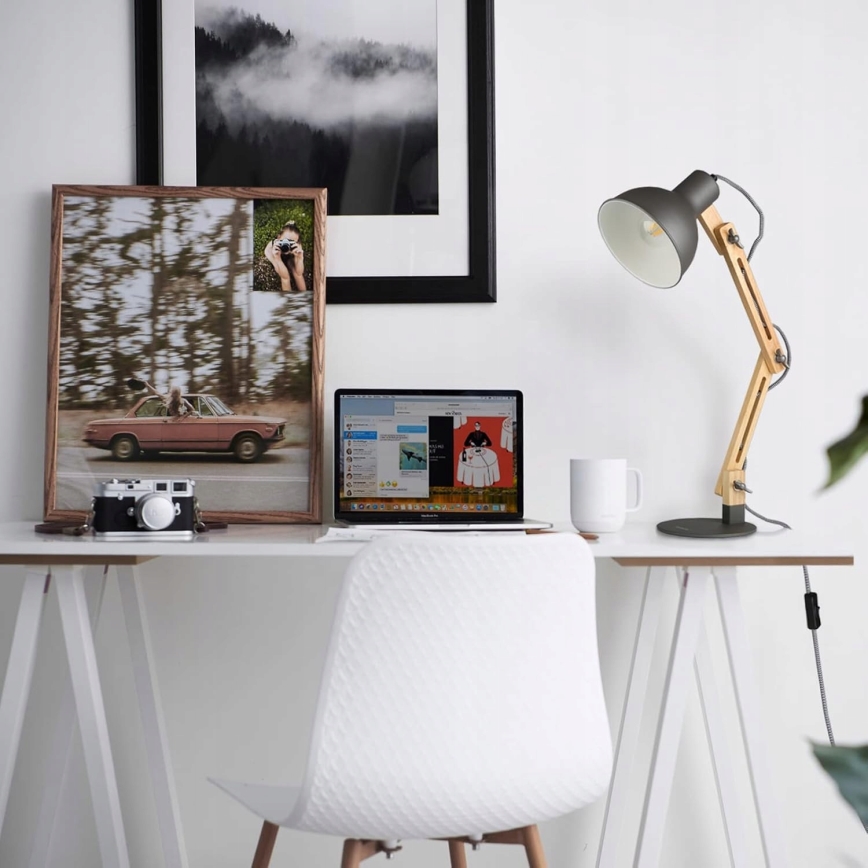 Stolní lampa 1xE27/40W/230V šedá