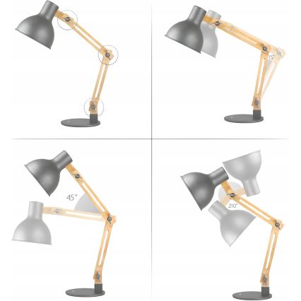 Stolní lampa 1xE27/40W/230V šedá