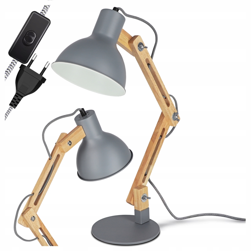 Stolní lampa 1xE27/40W/230V šedá