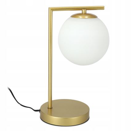 Stolní lampa 1xE27/40W/230V zlatá/bílá