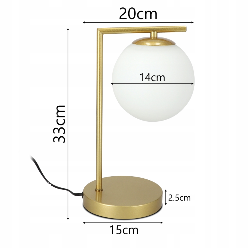 Stolní lampa 1xE27/40W/230V zlatá/bílá