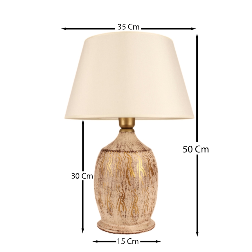 Stolní lampa 1xE27/40W/230V zlatá