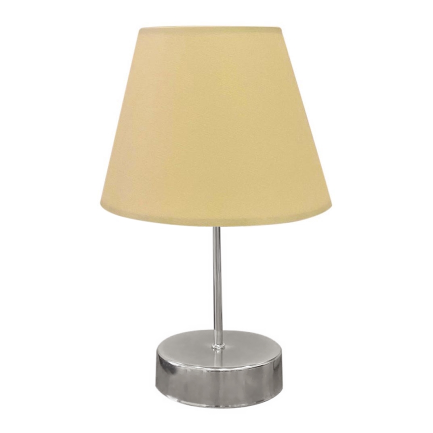 Stolní lampa 1xE27/60W/230V béžová/lesklý chrom