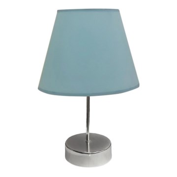 Stolní lampa 1xE27/60W/230V modrá/lesklý chrom