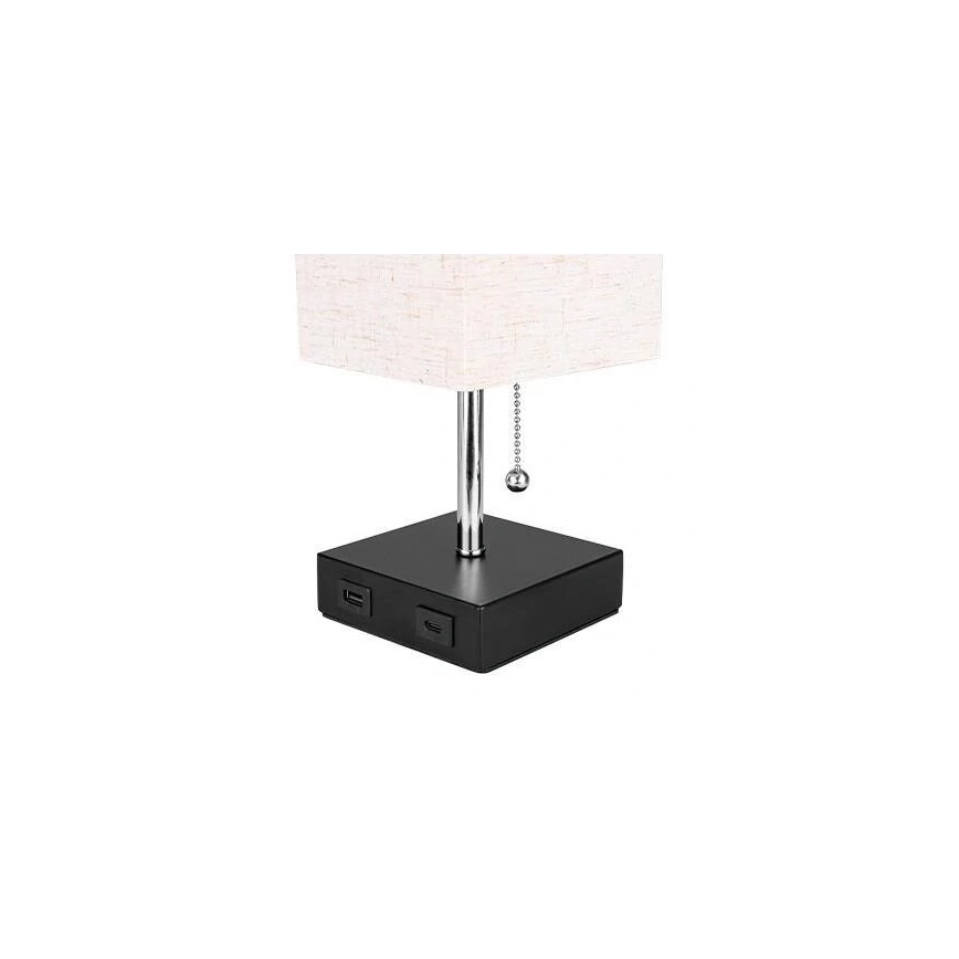 Stolní lampa 1xE27/60W/230V s USB nabíječkou