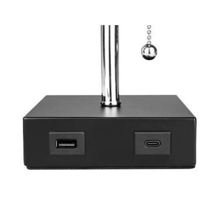 Stolní lampa 1xE27/60W/230V s USB nabíječkou