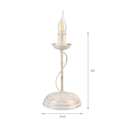 Stolní lampa ANTON 1xE14/60W/230V bílá patina