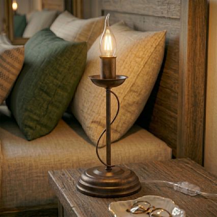 Stolní lampa ANTON 1xE14/60W/230V bronzová