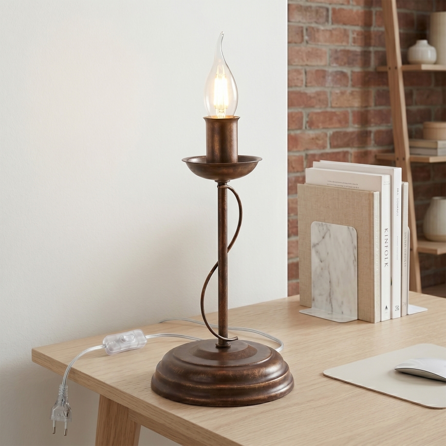 Stolní lampa ANTON 1xE14/60W/230V bronzová