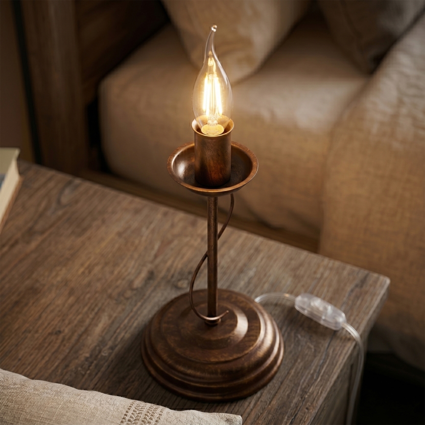 Stolní lampa ANTON 1xE14/60W/230V bronzová