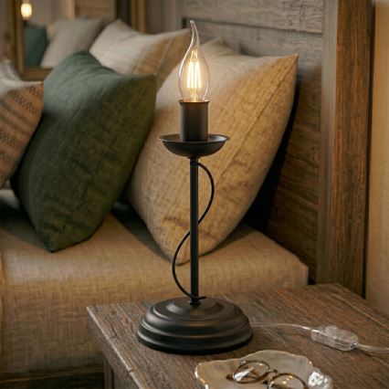 Stolní lampa ANTON 1xE14/60W/230V černá