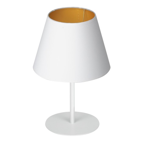 Stolní lampa ARDEN 1xE27/60W/230V pr. 20 cm bílá/zlatá