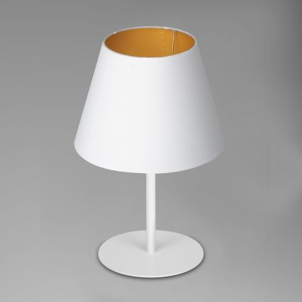 Stolní lampa ARDEN 1xE27/60W/230V pr. 20 cm bílá/zlatá