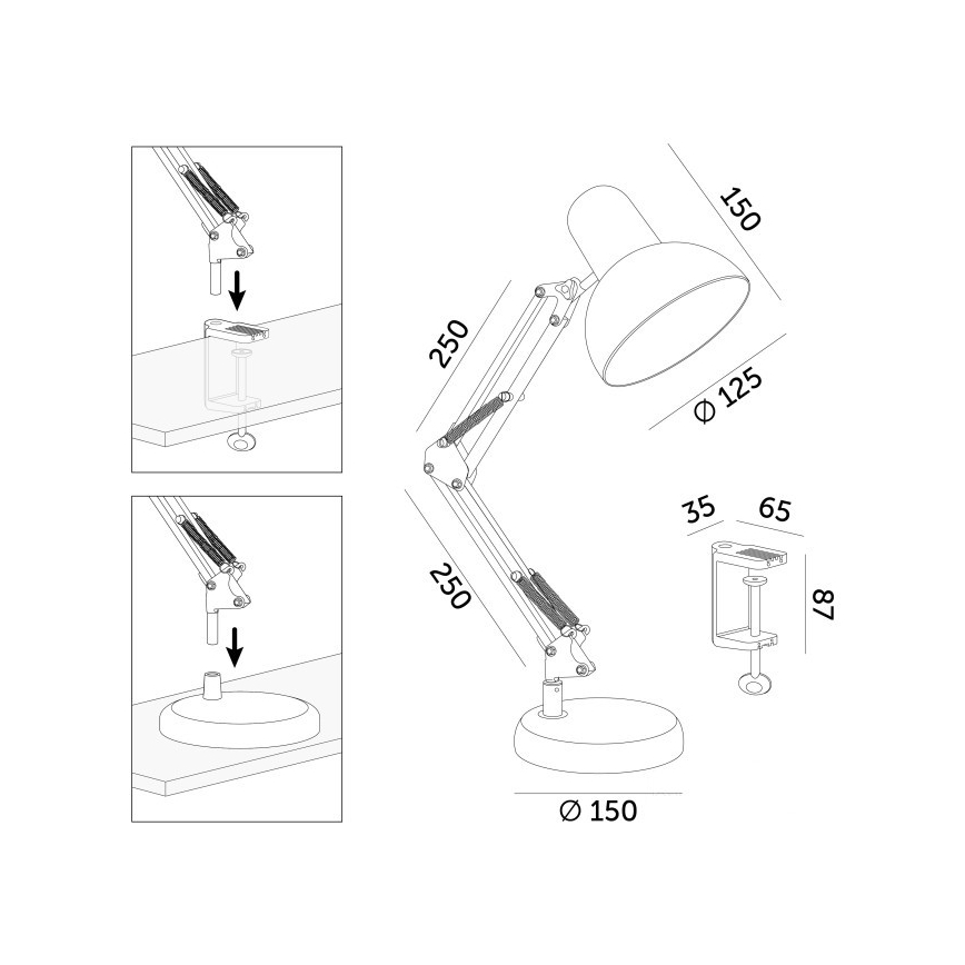 Stolní lampa AURIQ 1xE27/60W/230V modrá