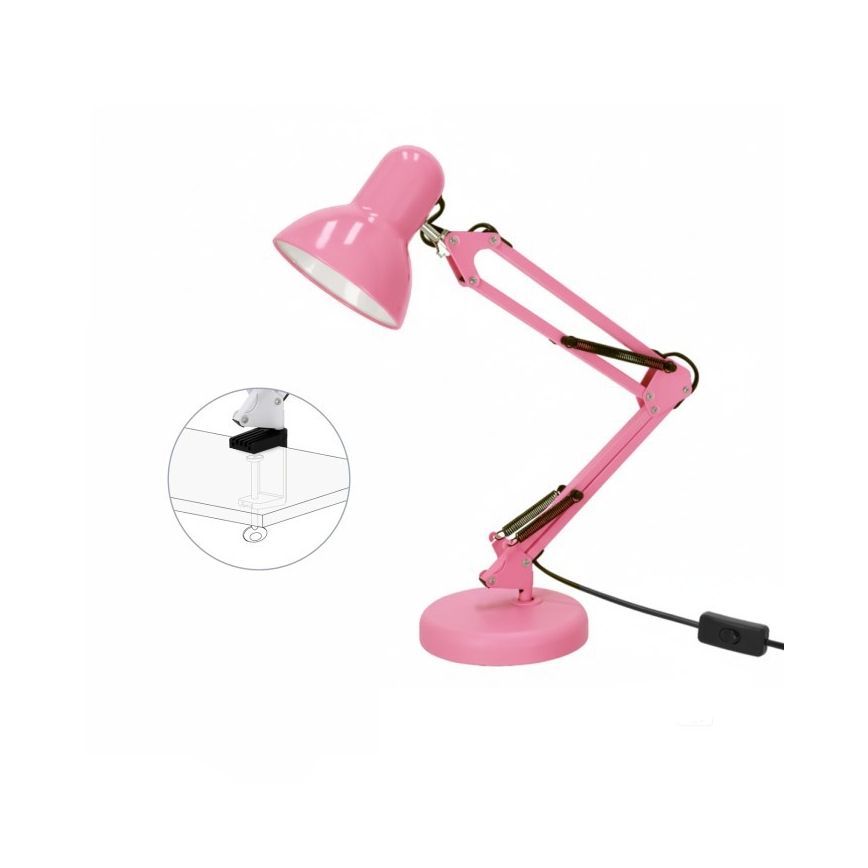 Stolní lampa AURIQ 1xE27/60W/230V růžová