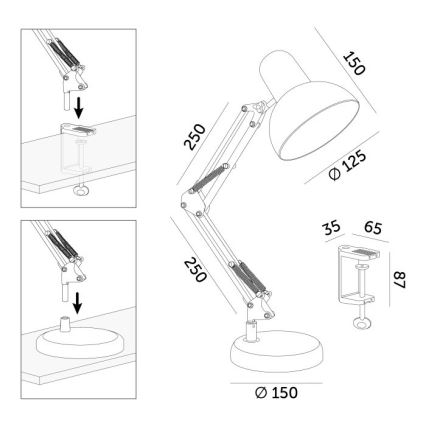 Stolní lampa AURIQ 1xE27/60W/230V růžová
