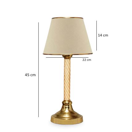 Stolní lampa AYD 1xE27/40W/230V béžová/zlatá