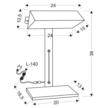 Stolní lampa BANKIER 1xE14/40W/230V