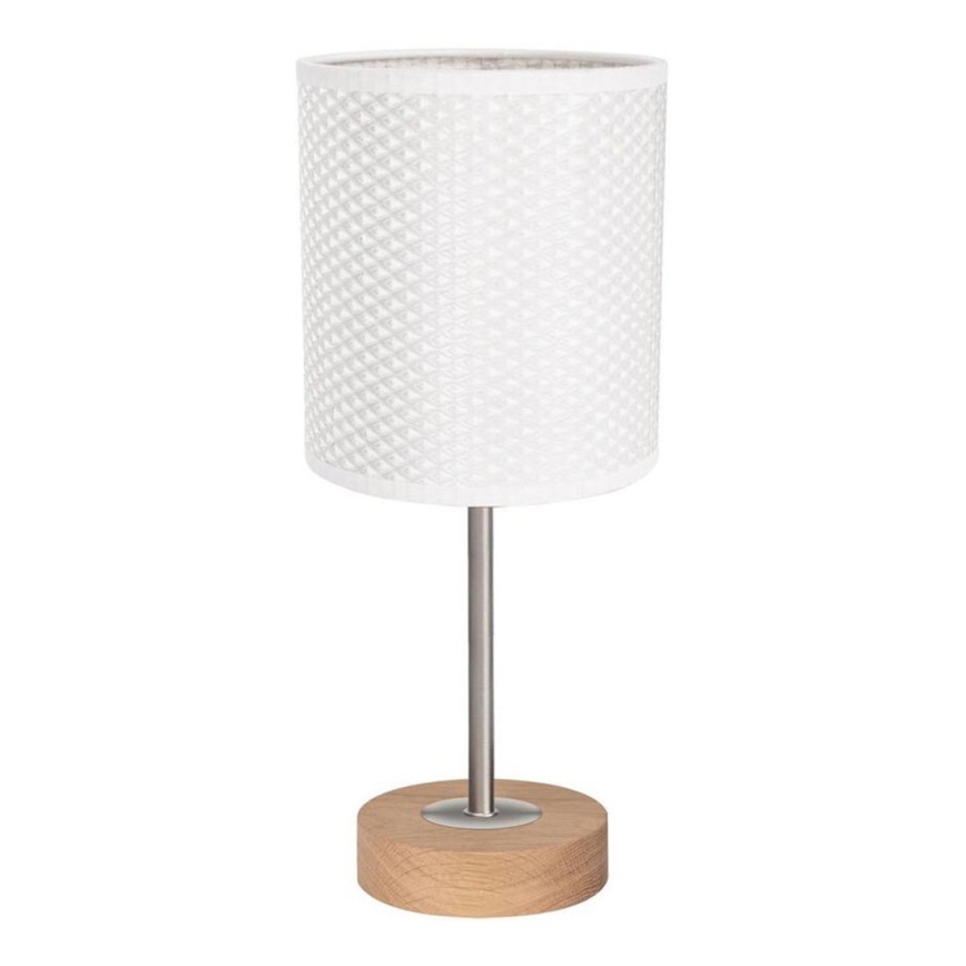 Stolní lampa BENITA 1xE27/60W/230V 30 cm bílá/dub