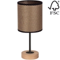 Stolní lampa BENITA 1xE27/60W/230V 30 cm hnědá/dub – FSC certifikováno